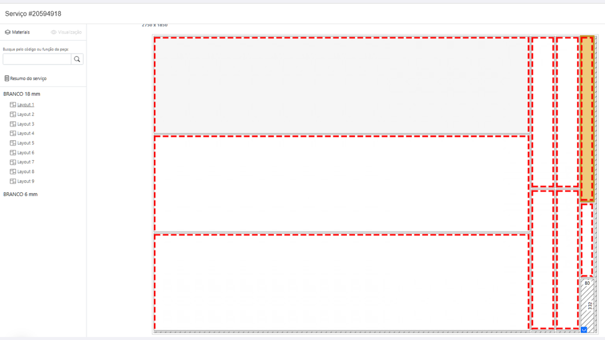 Otimização do plano de corte - Estudo de Caso: Closet Duplo em "L" (Otimização Extrema)